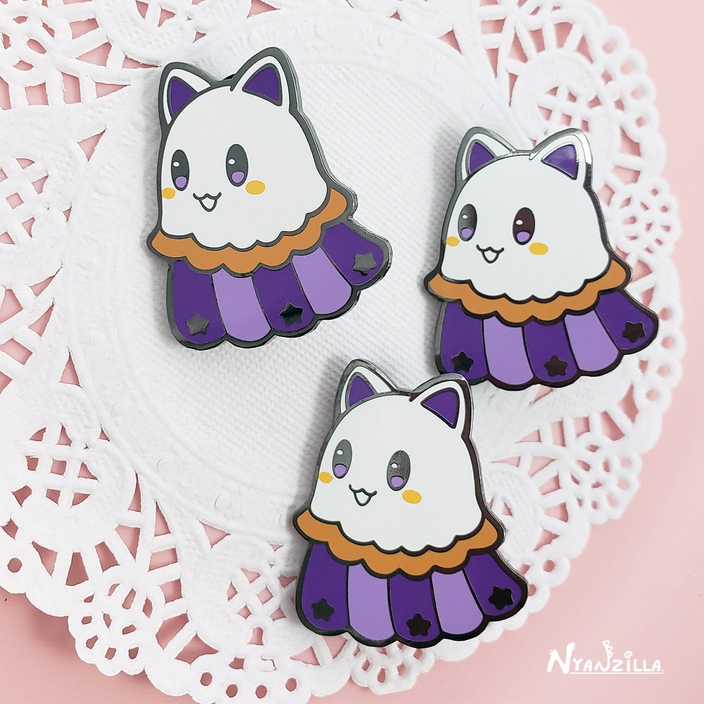 Ghost Kitty Enamel Pin