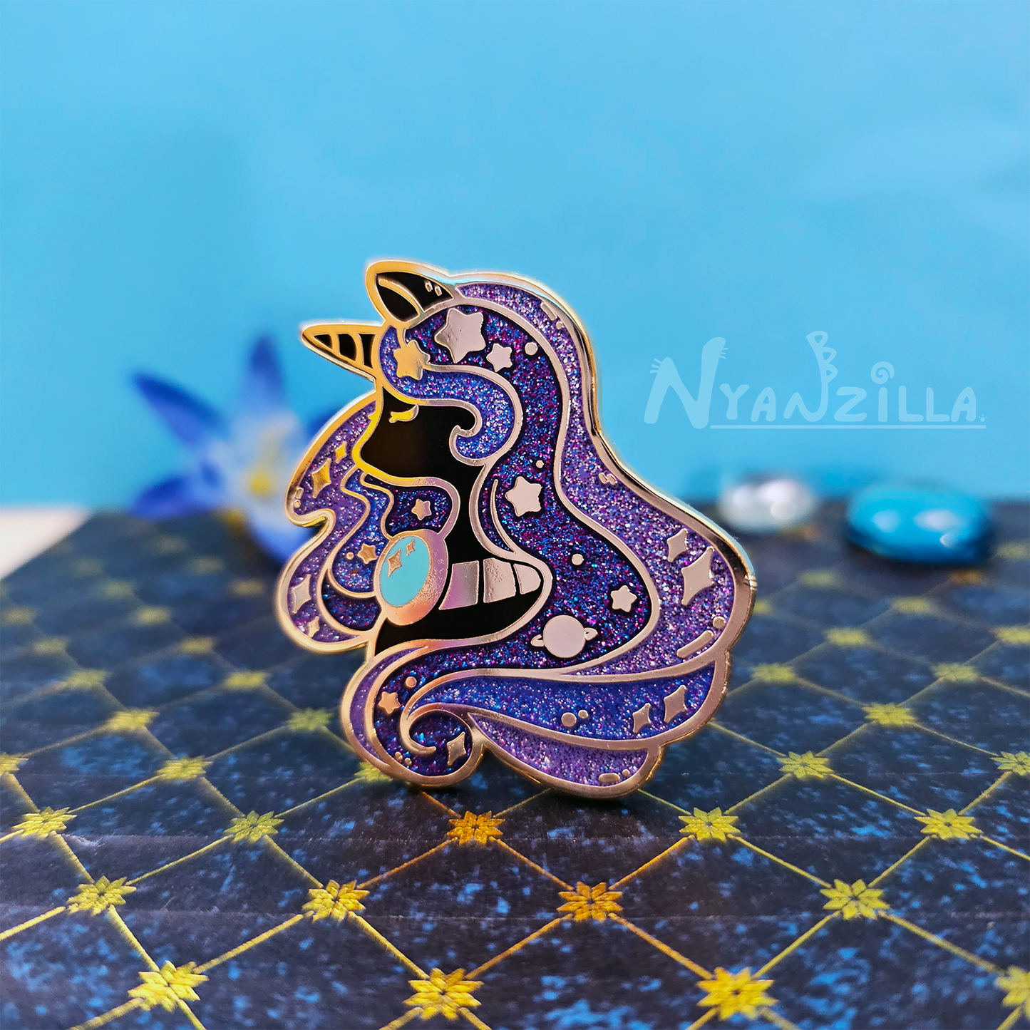 Stargazers' Dream Galaxy Night Unicorn Enamel Pin