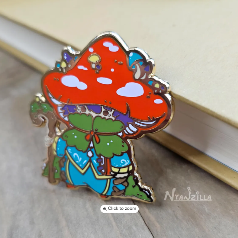 Forestfolk Mushroom Herbalist Fantasy Enamel Pin