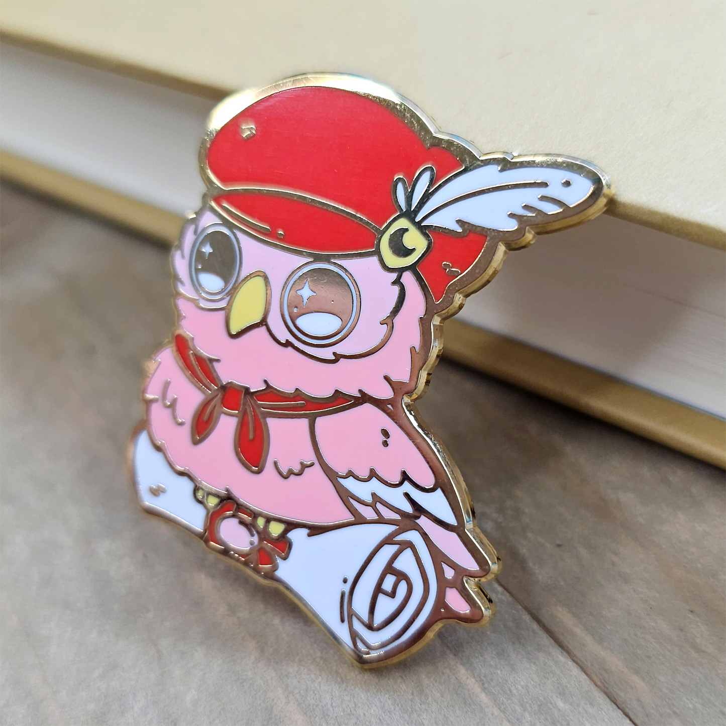 Red Messenger Owl Enamel Pin