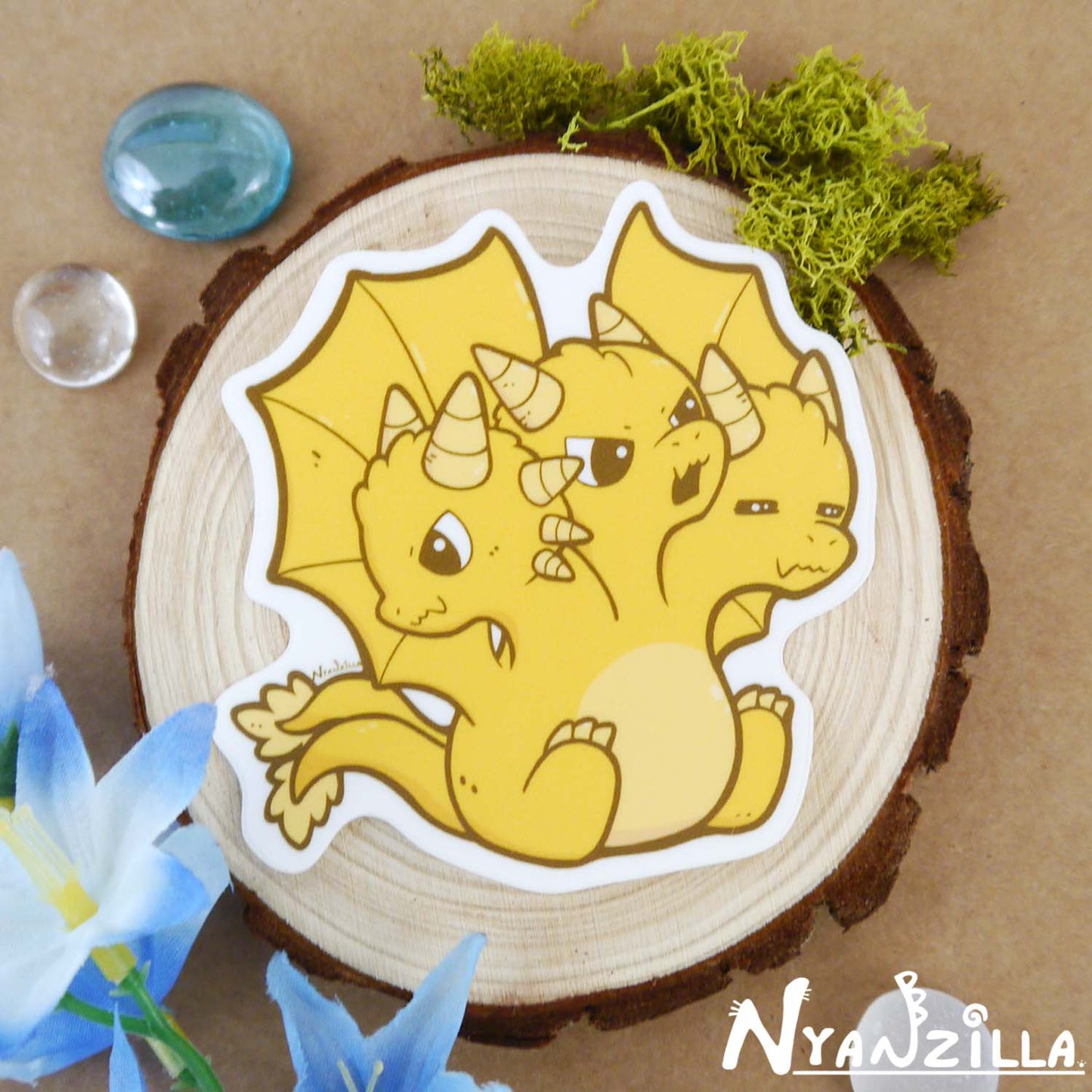 Golden Dragon Kaiju Vinyl Sticker