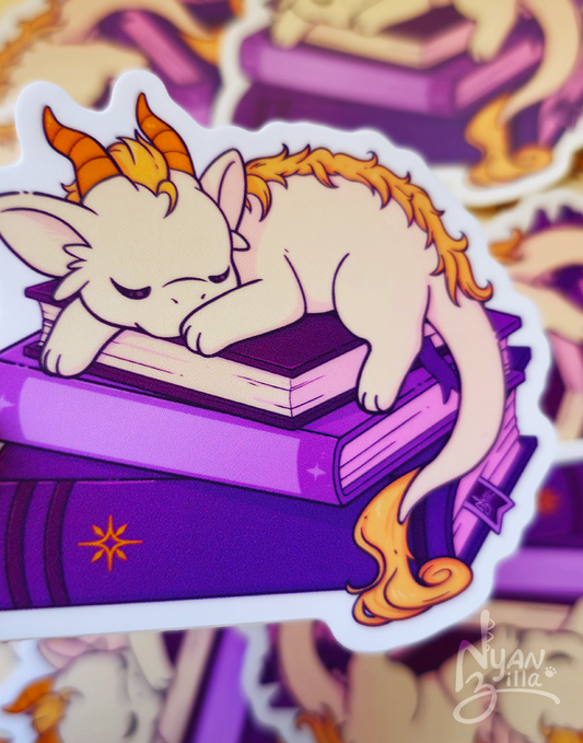 Arcane Library Sleeping Dragon Vinyl Sticker
