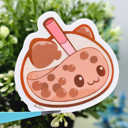 Slimew the Boba Slime Cat Clear Vinyl Sticker