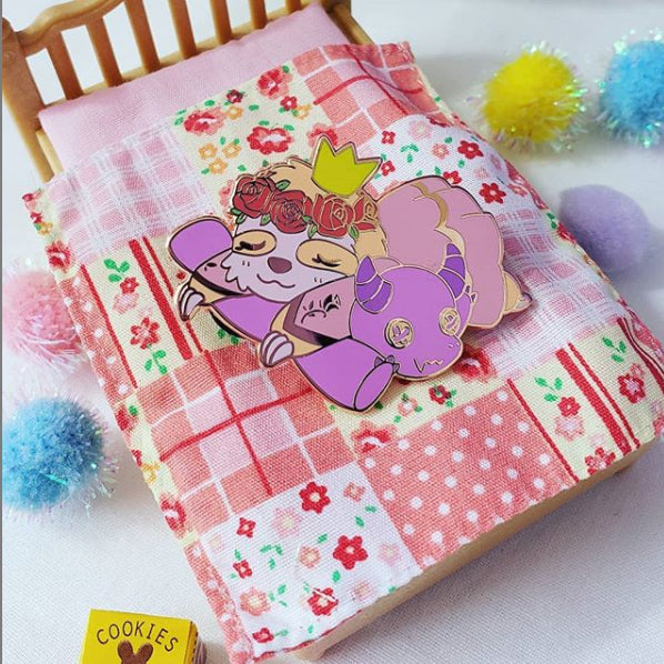Storybook Sleeping Briar Sloth Enamel Pin