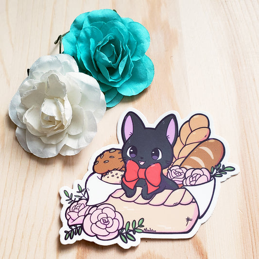 Jiji in Basket Cat Vinyl Sticker
