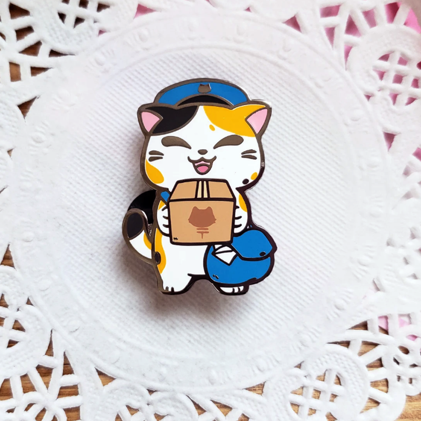 Mochi the Delivery Cat Package Ver. Enamel Pin