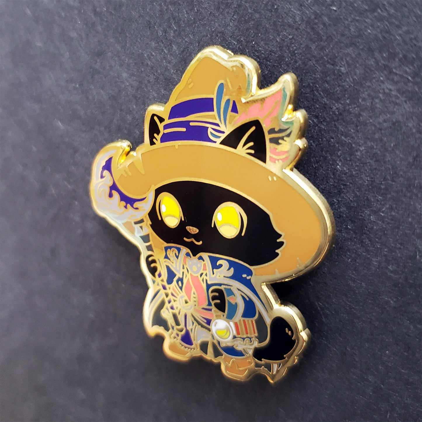 Warriors of Cute S1 Black Mage Cat Enamel Pin