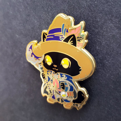 Warriors of Cute S1 Black Mage Cat Enamel Pin