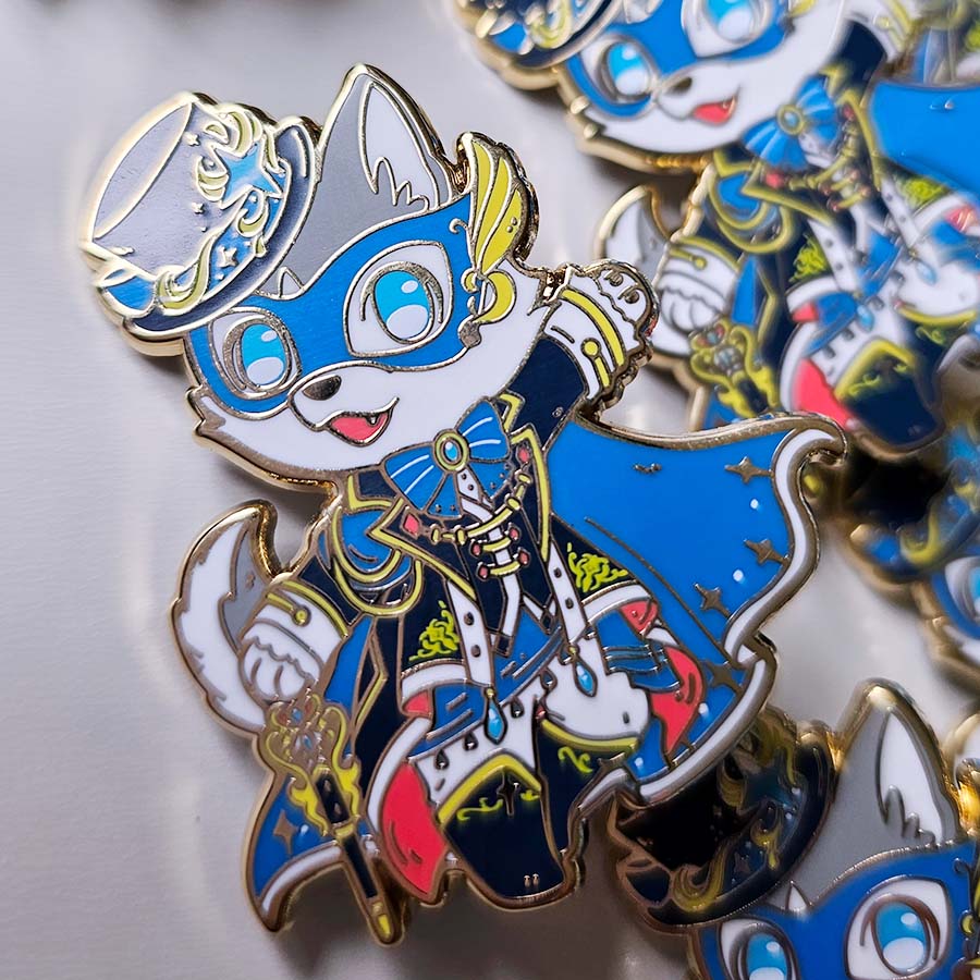 Warriors of Cute Regal Blue Mage Enamel Pin