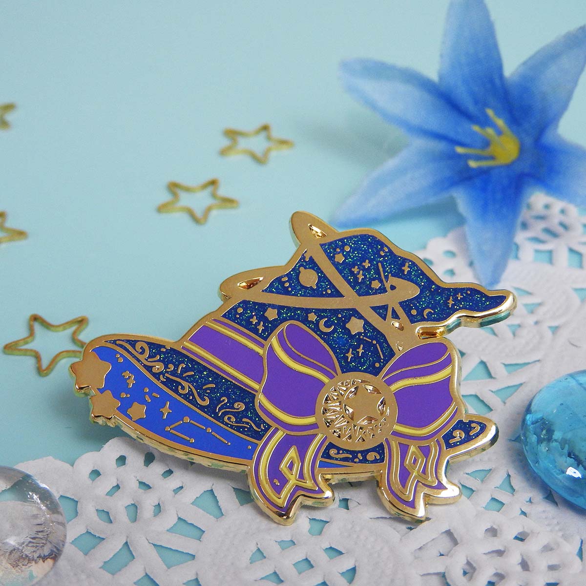 Moonlight Magic Celestial Hat Enamel Pin