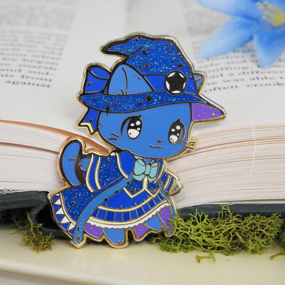 Moonlight Magic Celestial Mage Cat Enamel Pin