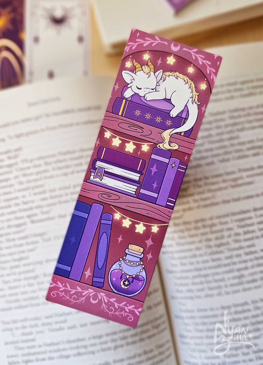 Arcane Library Sleeping Dragon Laminated Bookmark