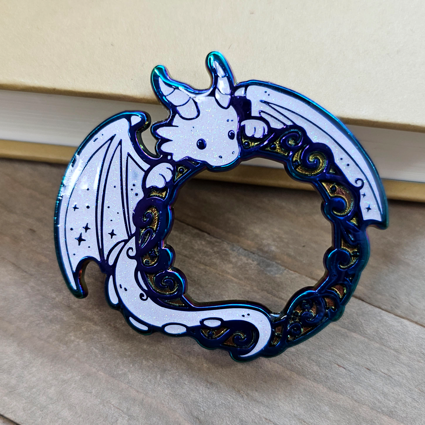 Magical Dragon Frame Fantasy Enamel Pin