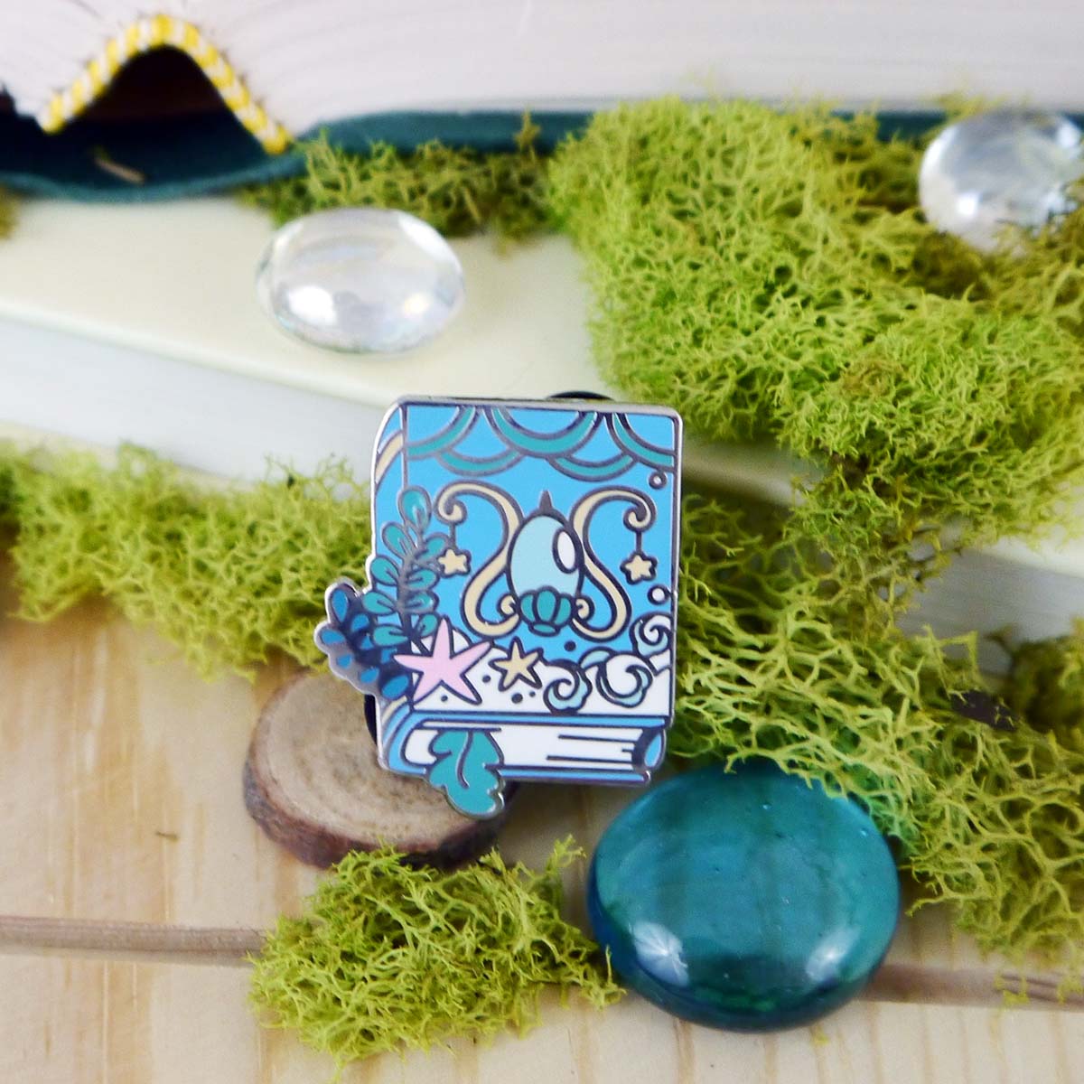Elementalist Hydro Mage Grimoire Mini Enamel Pin