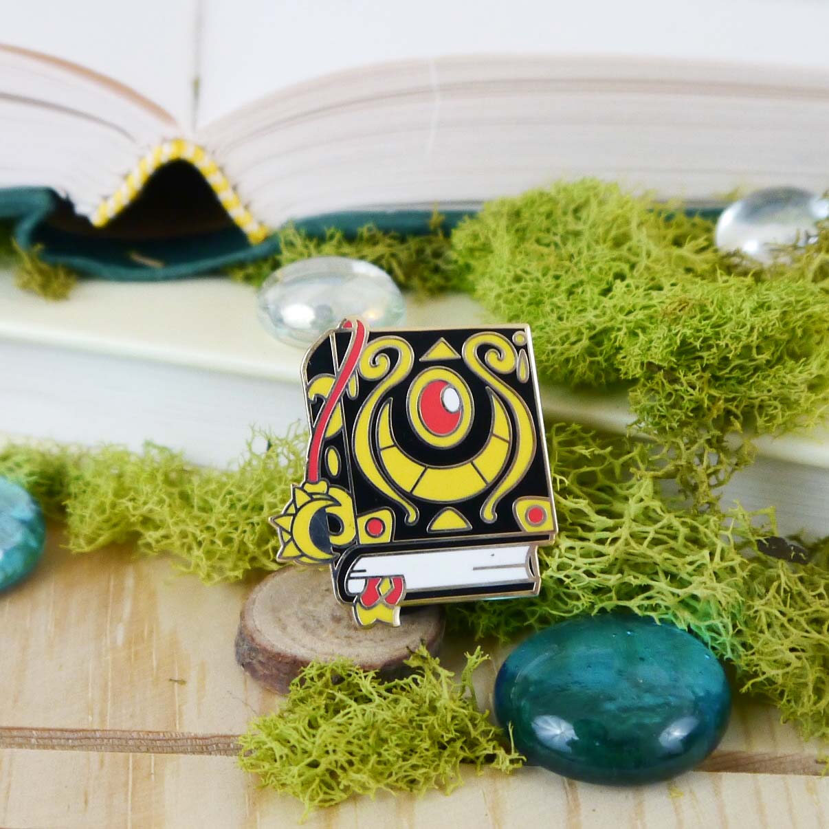 Elementalist Shadow Mage Grimoire Mini Enamel Pin