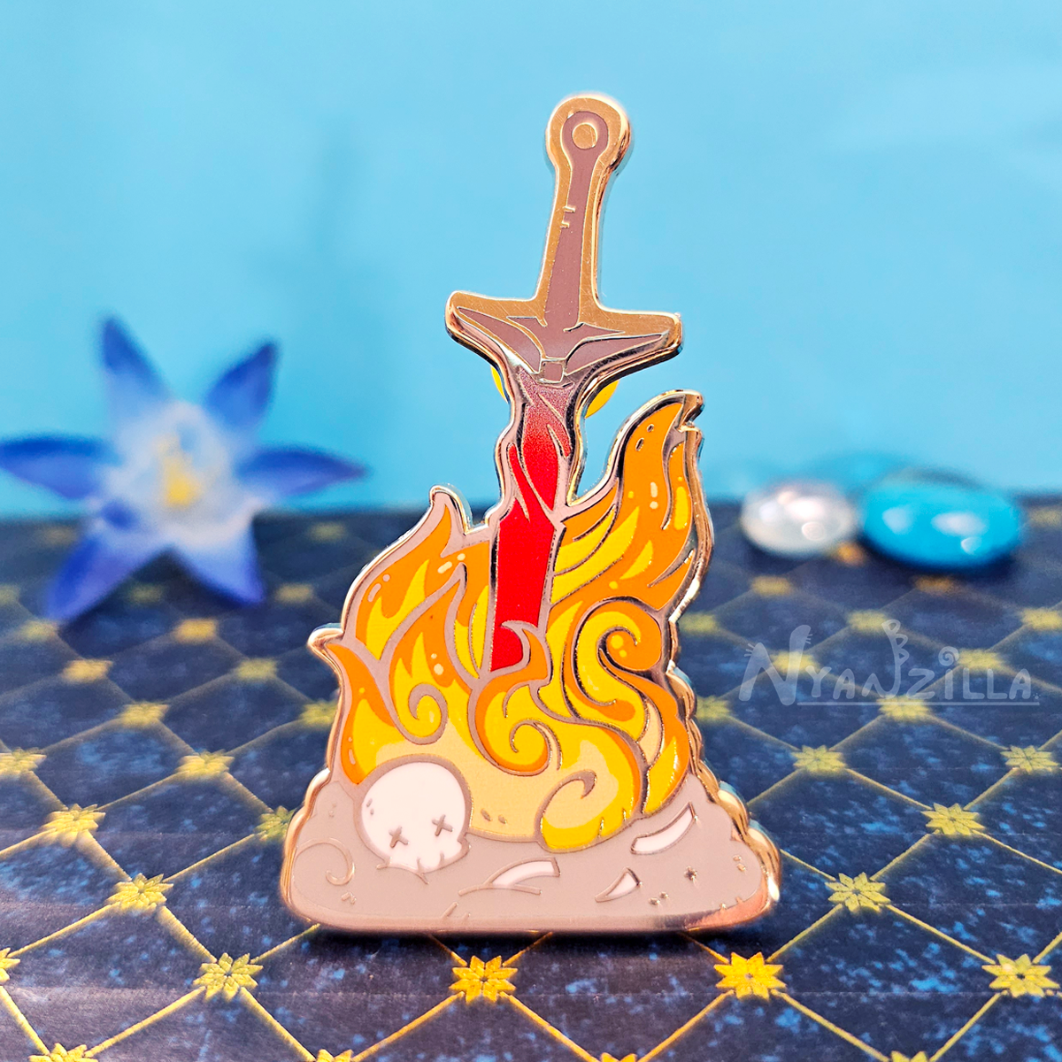 DS Bonfire Lit Enamel Pin