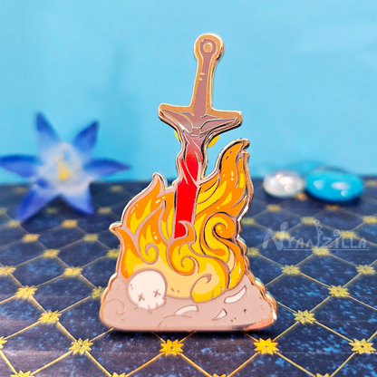 DS Bonfire Lit Enamel Pin