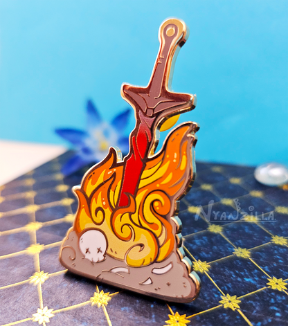 DS Bonfire Lit Enamel Pin