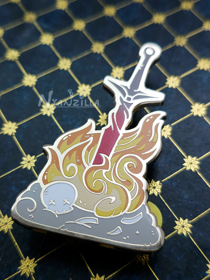 DS Bonfire Lit Enamel Pin