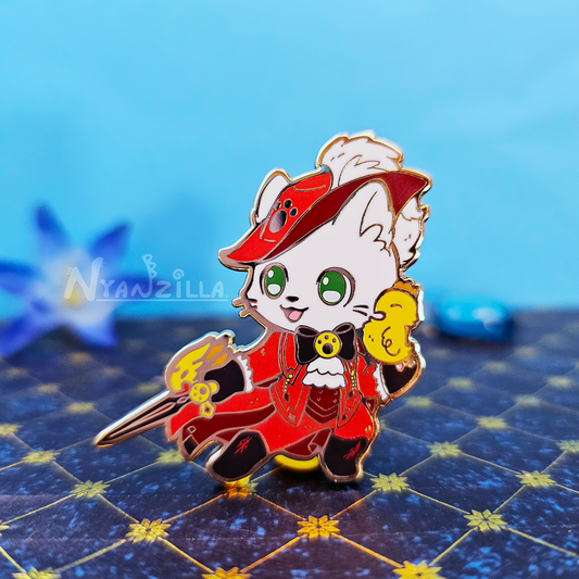 Warriors of Cute S1 Red Mage Cat Enamel Pin