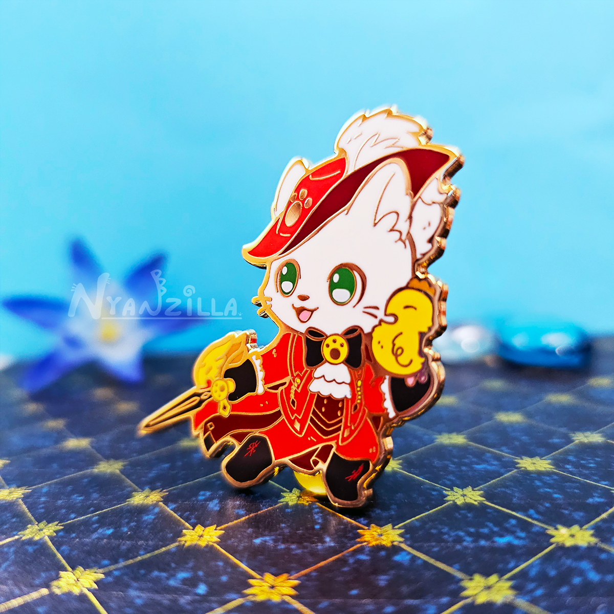 Warriors of Cute S1 Red Mage Cat Enamel Pin