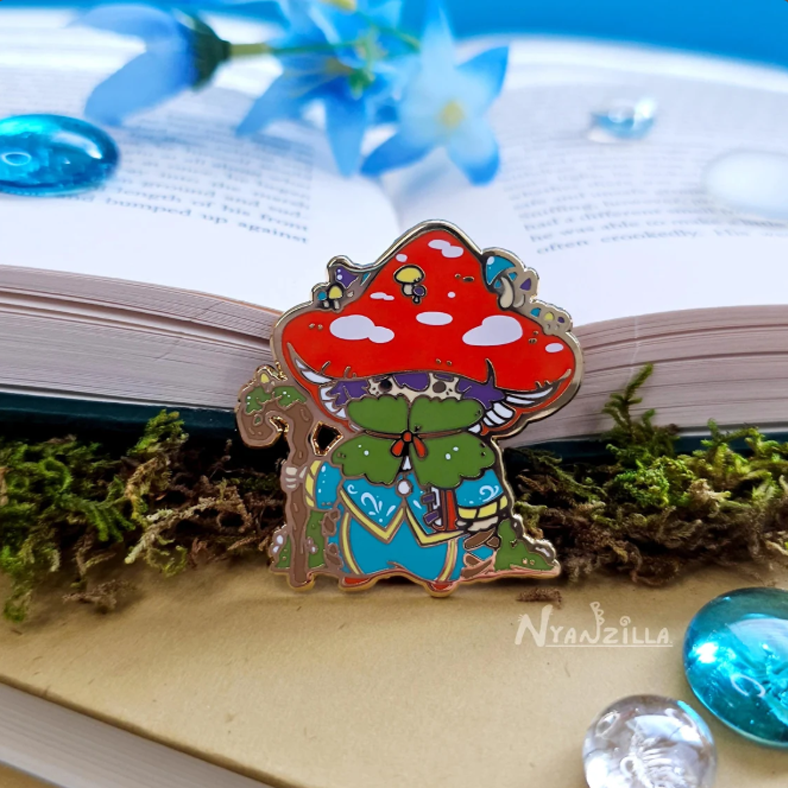 Forestfolk Mushroom Herbalist Fantasy Enamel Pin