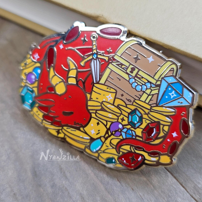 Treasure Hoard Dragon Fantasy Enamel Pin