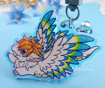 Flammie the Dragon Rainbow Acrylic Keychain