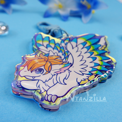 Flammie the Dragon Rainbow Acrylic Keychain