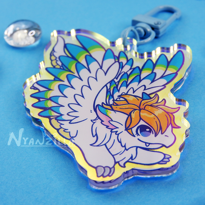 Flammie the Dragon Rainbow Acrylic Keychain