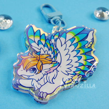 Flammie the Dragon Rainbow Acrylic Keychain