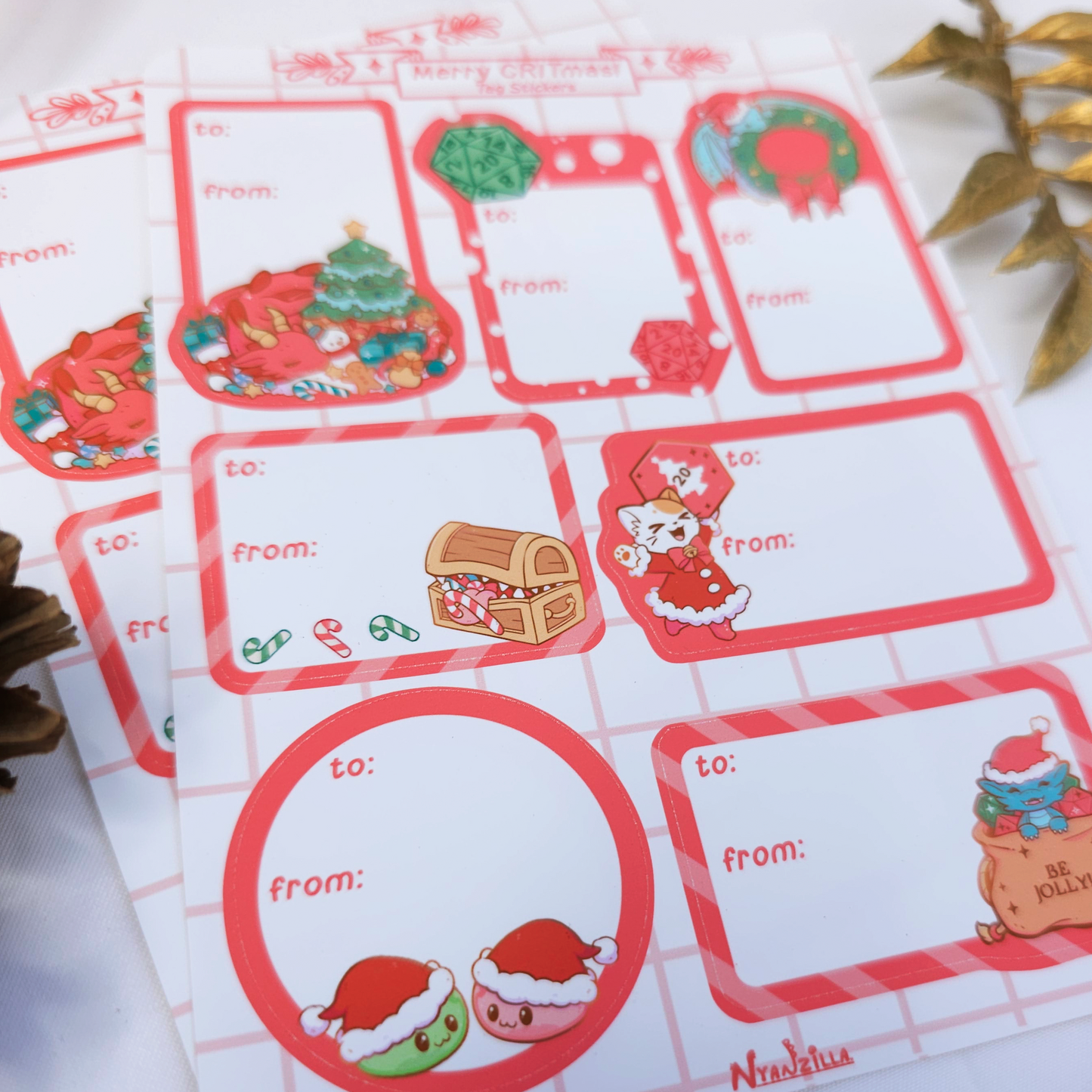 Merry CRITmas Label Sticker Sheet