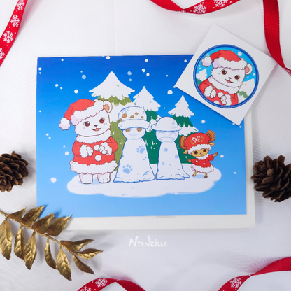 OP Playing in the Snow Christmas Card