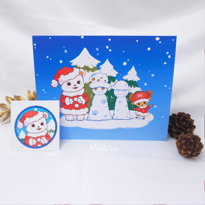 OP Playing in the Snow Christmas Card