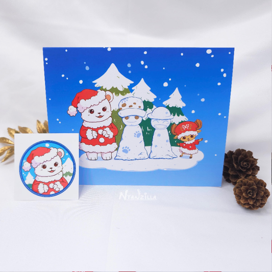 OP Playing in the Snow Christmas Card