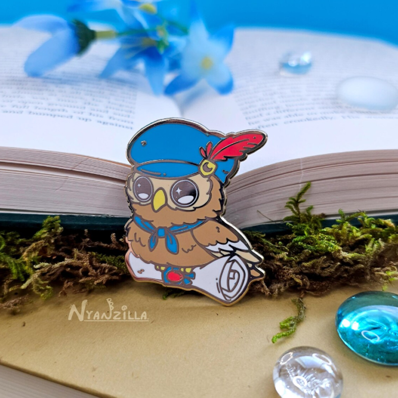 Blue Messenger Owl Enamel Pin