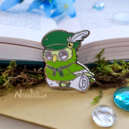 Green Messenger Owl Enamel Pin