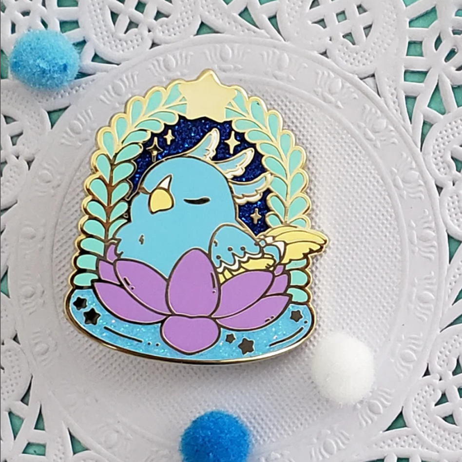 Stargazers' Dream Sleeping Phoenix Hatchling Enamel Pin