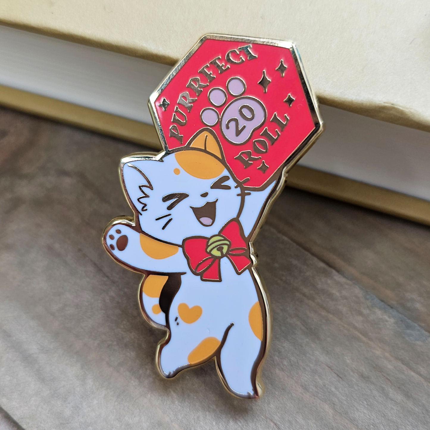 Purrrfect Roll DnD Enamel Pin