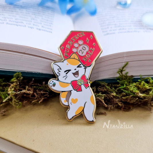 Purrrfect Roll DnD Enamel Pin