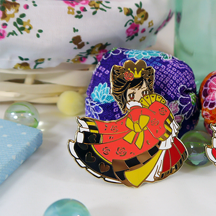 Alice in Kyoto Wonderland Queen of Hearts Enamel Pin