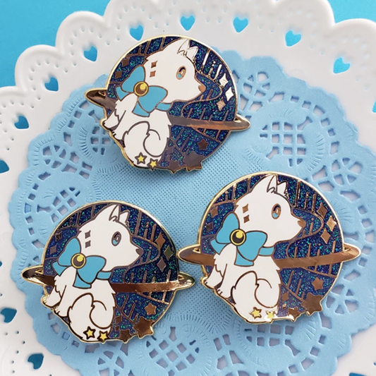Stargazers' Dream Snow Pup Aurora Enamel Pin