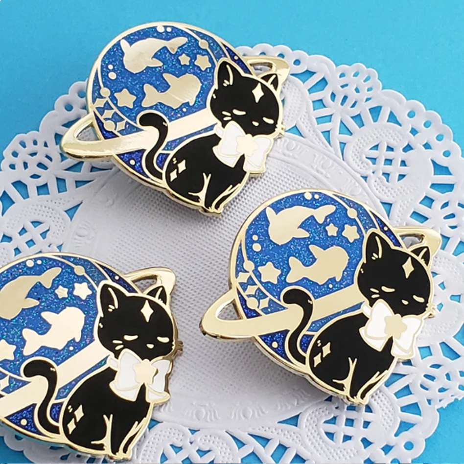 Stargazer's Dream Starry Cat Enamel Pin