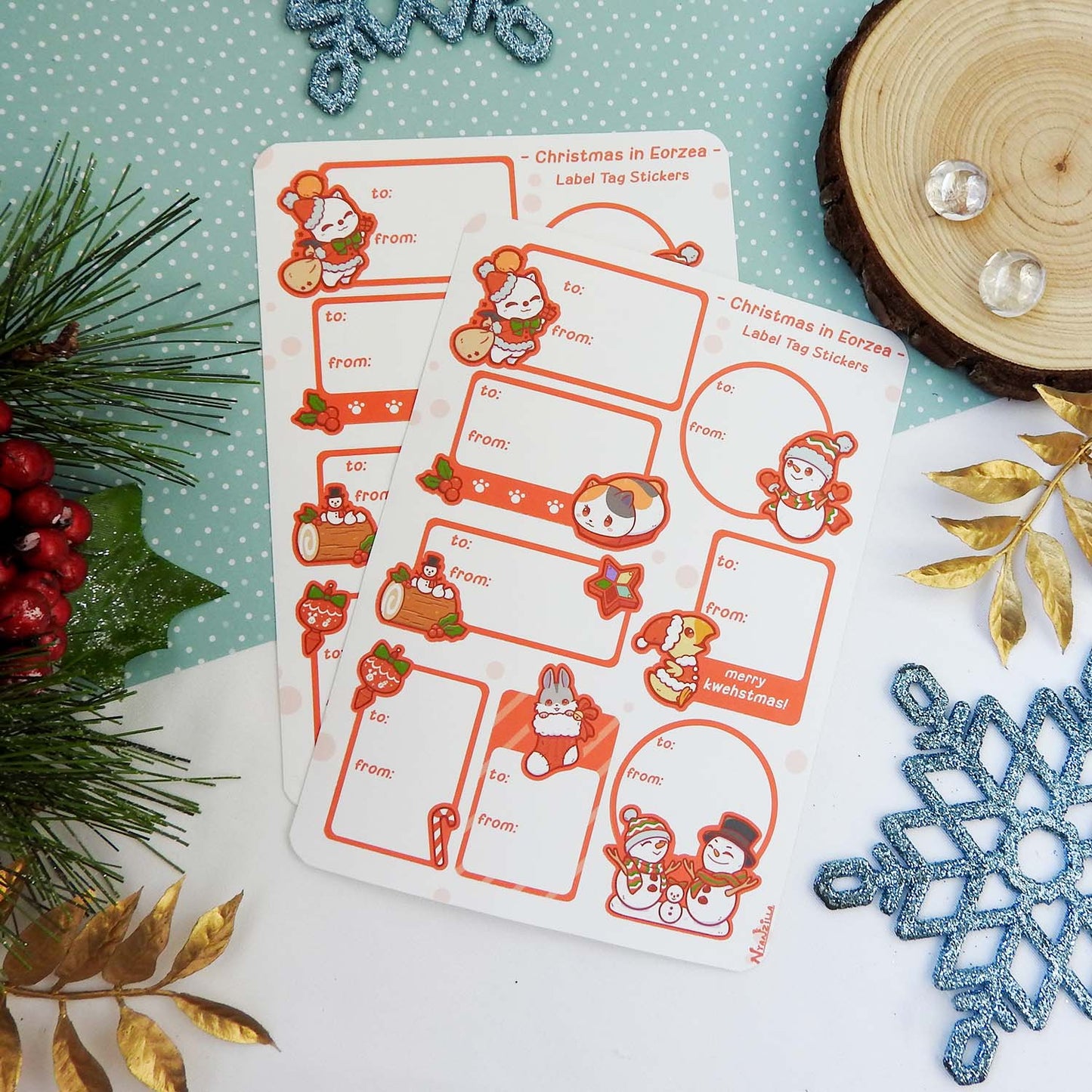 Christmas in Eorzea Gift Tag Sticker Sheet