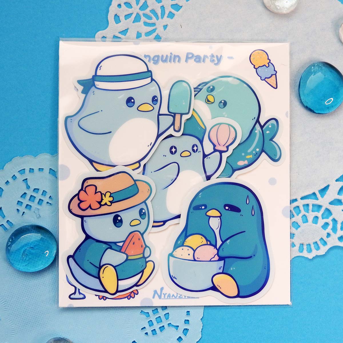 Summer Penguin Party Sticker Pack