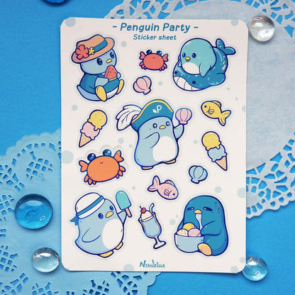 Summer Penguin Party Sticker Sheet