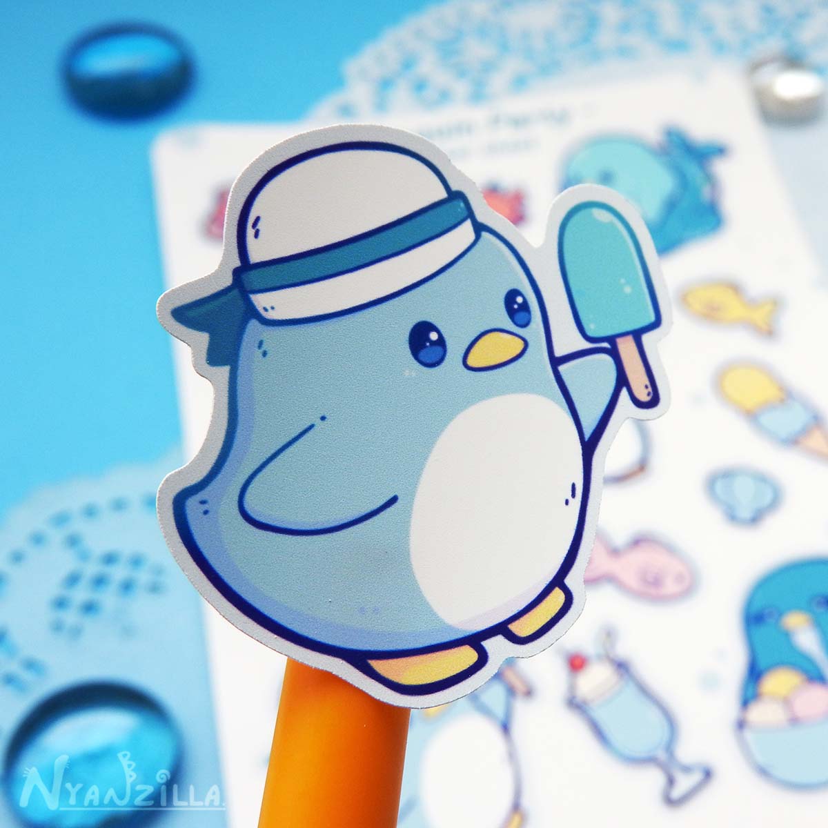 Summer Penguin Party Sticker Sheet