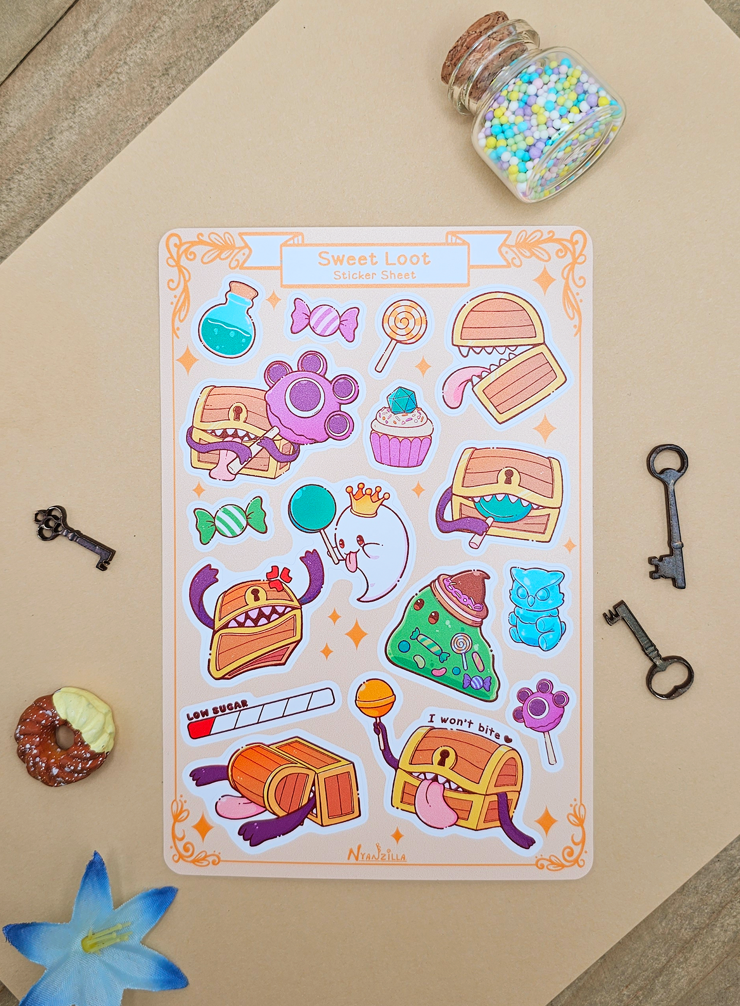 Sweet Loot  Mimic DnD Vinyl Sticker Sheet