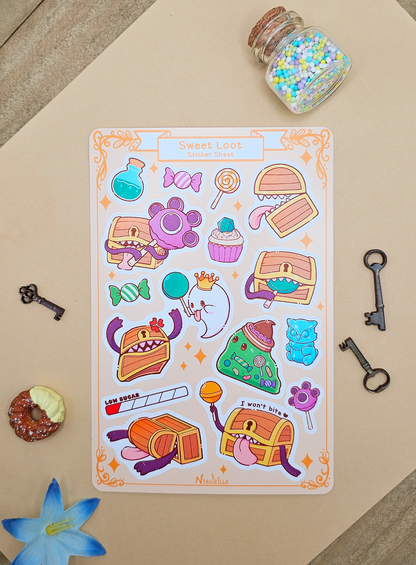 Sweet Loot  Mimic DnD Vinyl Sticker Sheet