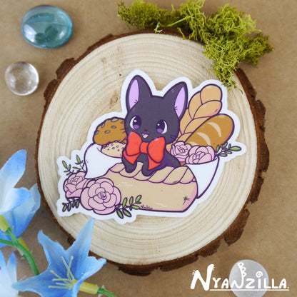 Jiji in Basket Cat Vinyl Sticker